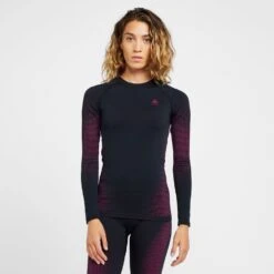 Odlo Womenâs Performance Warm Eco Crew Neck Baselayer Top