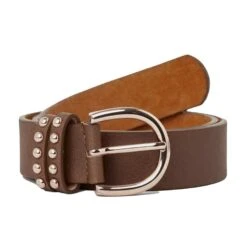 Womens Leather Belt With Rose Gold Detailing Bison Dark Brown -Regatta Store go 576966 z