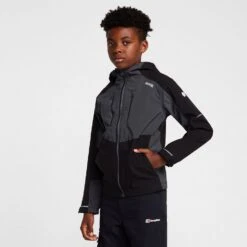 Regatta Kids' Highton III Waterproof Jacket Black/India Grey