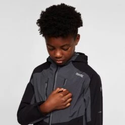 Regatta Kids' Highton III Waterproof Jacket Black/India Grey -Regatta Store go 577274 f