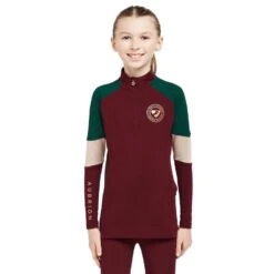 Kids' Newbury Long Sleeved Base Layer Wine -Regatta Store go 614415 z