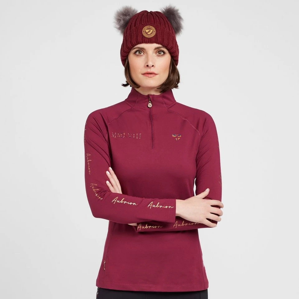 Women's Team Long Sleeve Base Layer In Mulberry 3 Women's Team Long Sleeve Base Layer In Mulberry