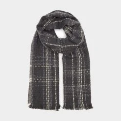 Platinum Womens Woven Scarf Black Chequered